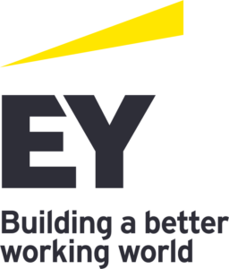 Logo EY stacked off black